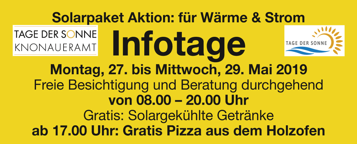 Informations- und Aktionstage 2019 zur Solarenergie